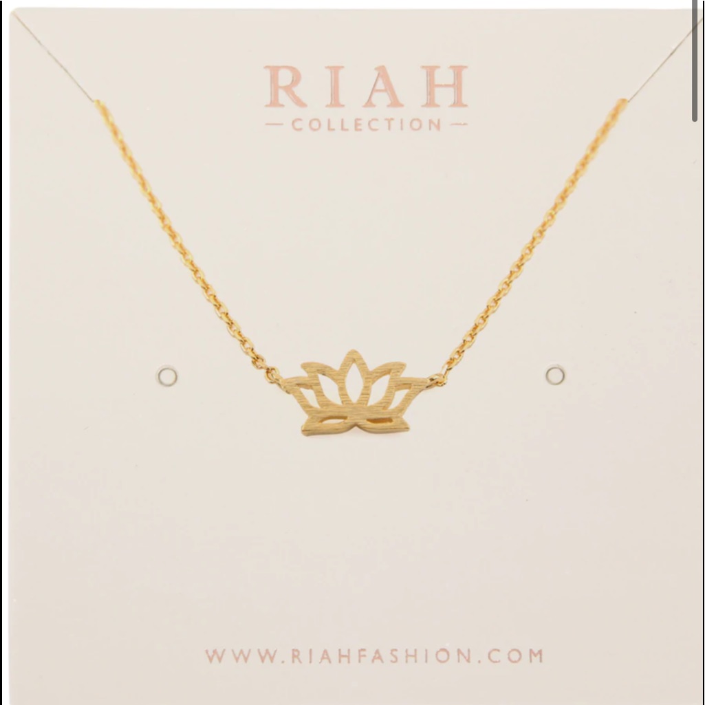 Gold Lotus Flower Cast Pendant Necklace